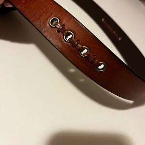 Dockers XL Women's Leather Belt with Braided Metal Embellishments